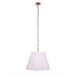 J&D Designs Co Scalloped 1-Light Pendant Boucle Linen Fabric White