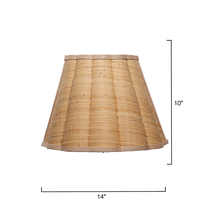 J&D Designs Co Scalloped 1-Light Wall Sconce Raffia Fabric Natural