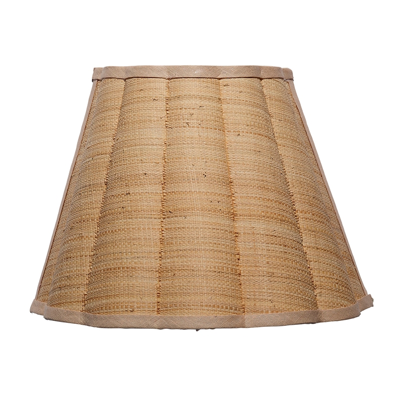 J&D Designs Co Scalloped 1-Light Wall Sconce Raffia Fabric Natural