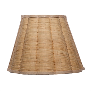 J&D Designs Co Scalloped 1-Light Wall Sconce Raffia Fabric Natural