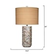 J&D Designs Lucille Mother of Pearl Table Lamp with Raffia Shade