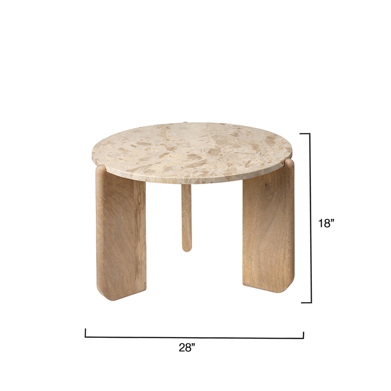 J&D Designs Quarry Wood and Tendua Stone Coffee Table