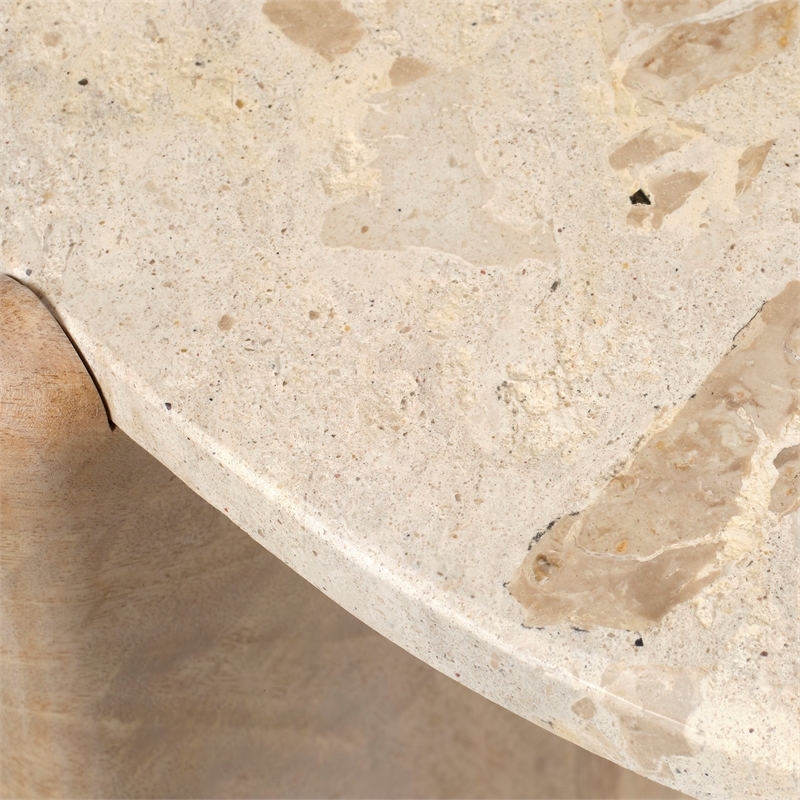 J&D Designs Quarry Wood and Tendua Stone Coffee Table