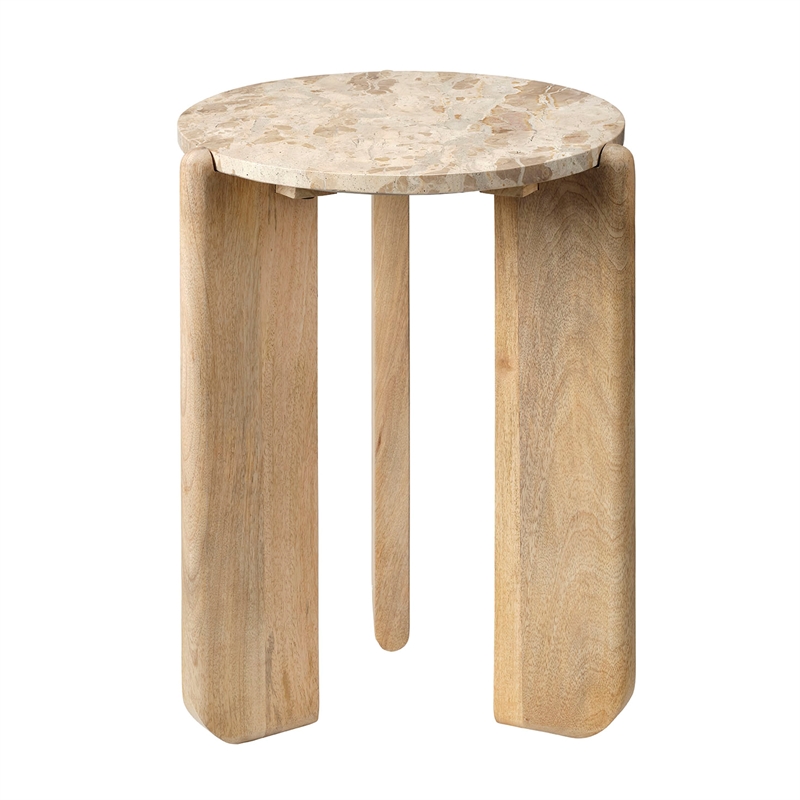 J&D Designs Quarry Wood and Tendua Stone Size Table