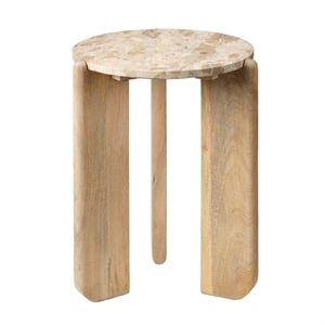 J&D Designs Quarry Wood and Tendua Stone Size Table