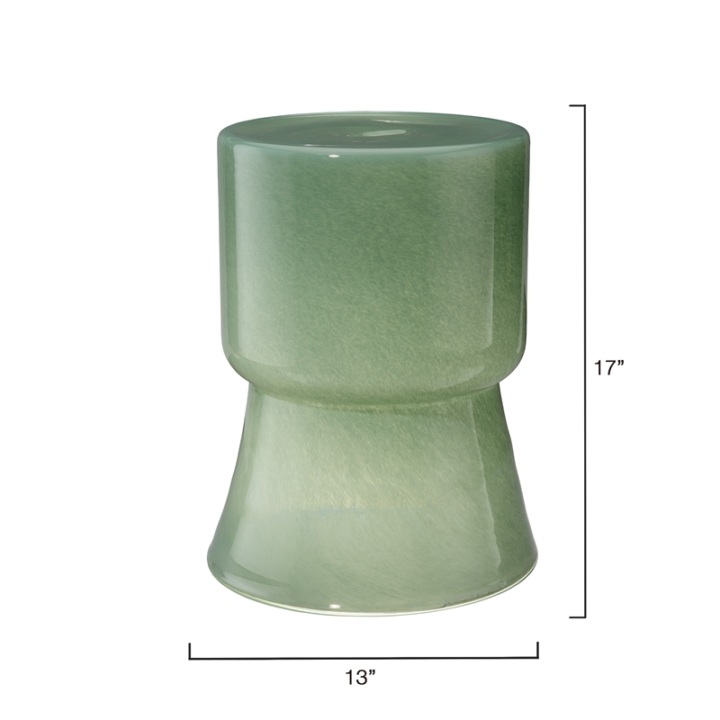 J&D Designs Co Huntington Garden Glass Stool in Green