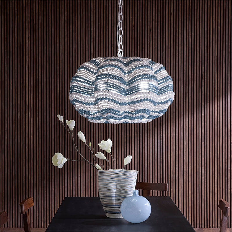 Jamie Young Co Clamshell Chandelier in Blue and White in Small
