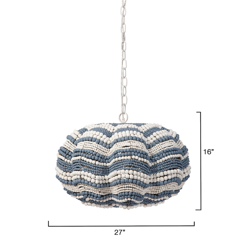 Jamie Young Co Clamshell Chandelier in Blue and White in Small