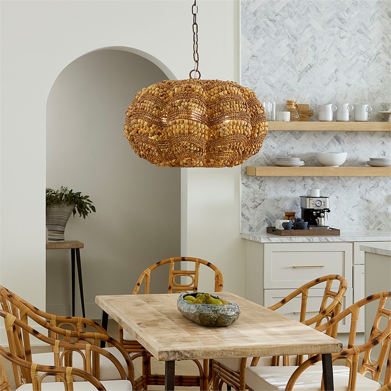 J&D Designs Co Clamshell Chandelier in Natural in Small