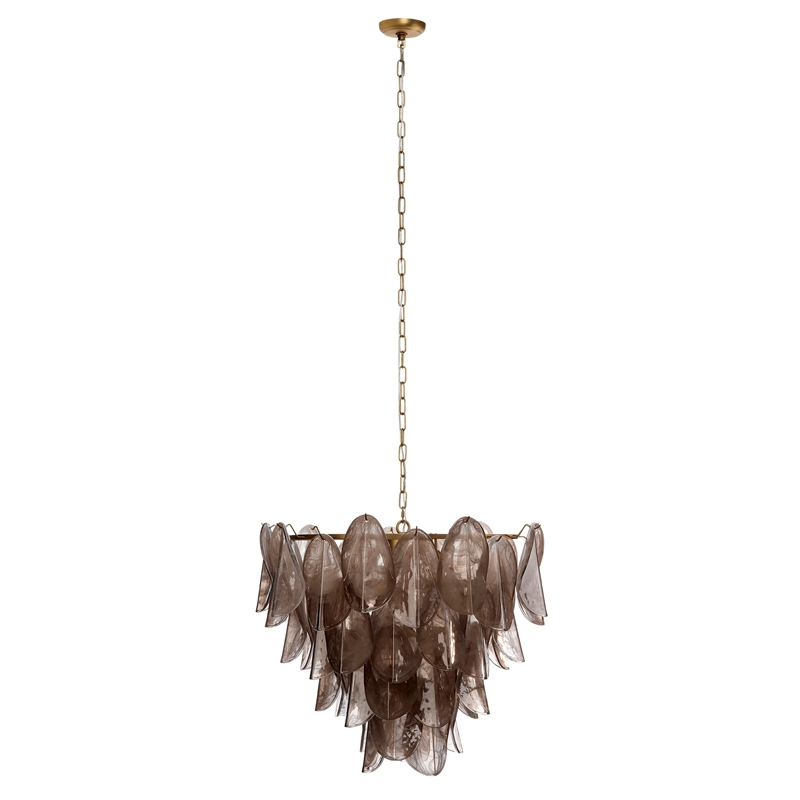 J&D Designs Co Magnolia Chandelier in Smoke and White Glass