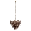J&D Designs Co Magnolia Chandelier in Smoke and White Glass