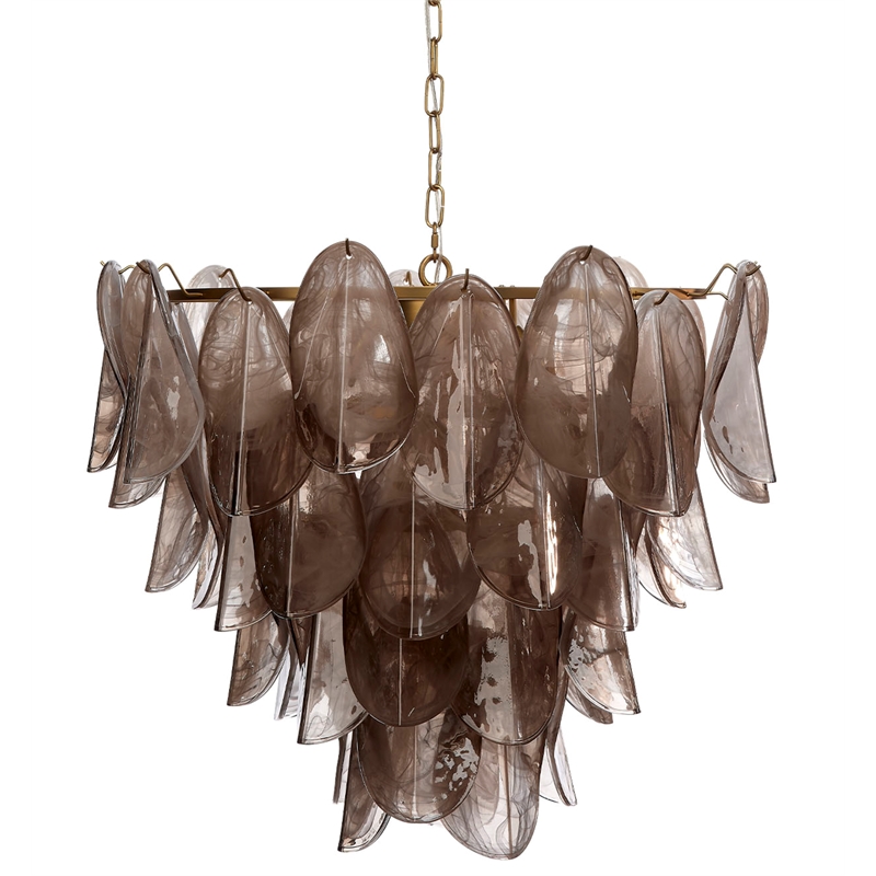 J&D Designs Co Magnolia Chandelier in Smoke and White Glass