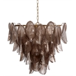 J&D Designs Co Magnolia Chandelier in Smoke and White Glass