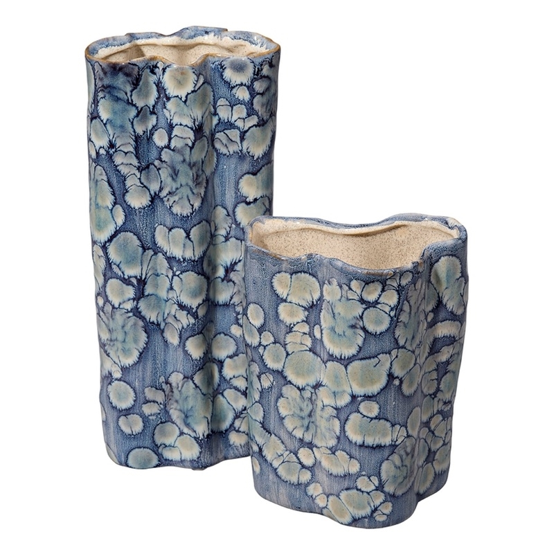 J&D Designs Co Cloud Medium and Small Vase Set in Blue