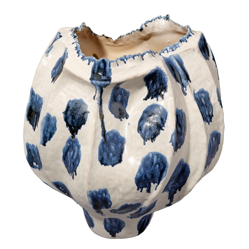 J&D Designs Co Monet Wide Vase in Blue