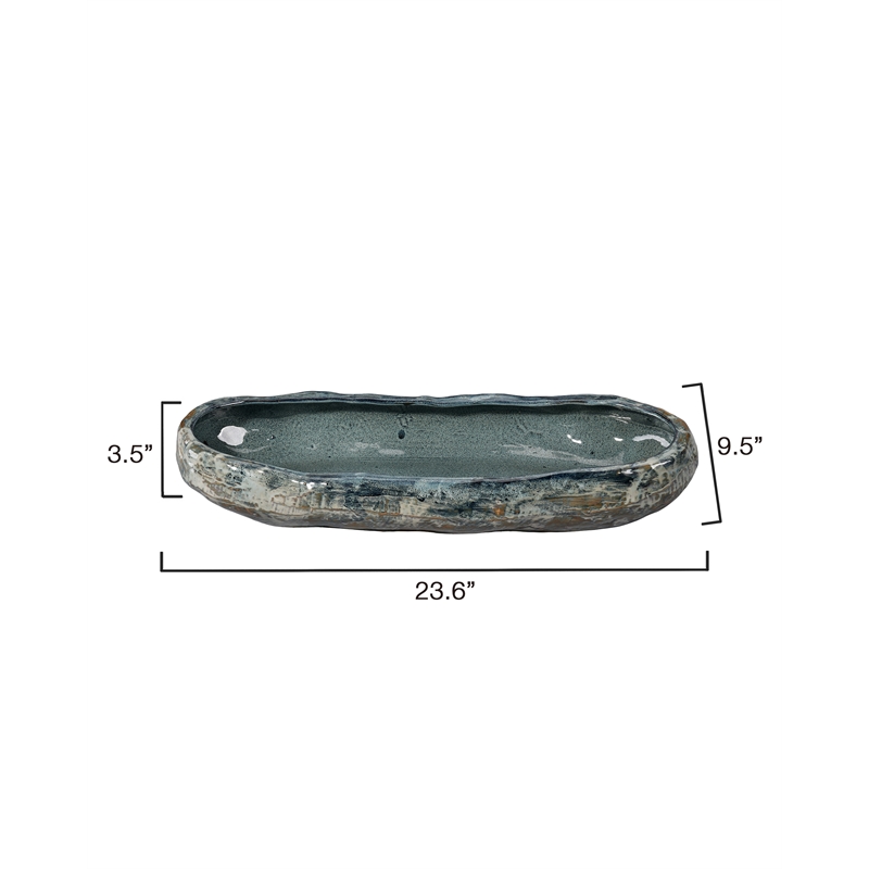 J&D Designs Co Unearthed Oval Bowl in Gray