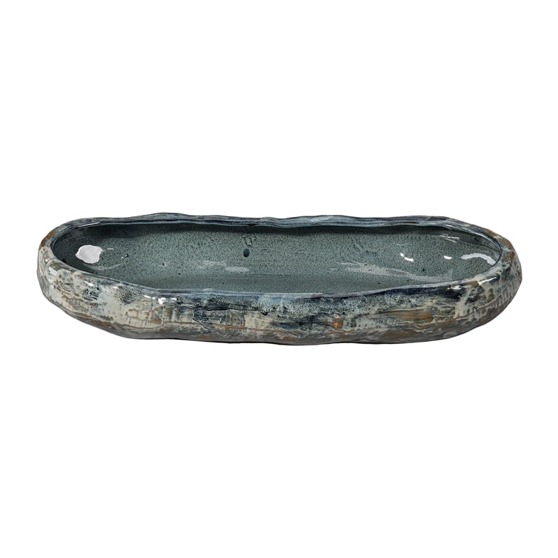 J&D Designs Co Unearthed Oval Bowl in Gray