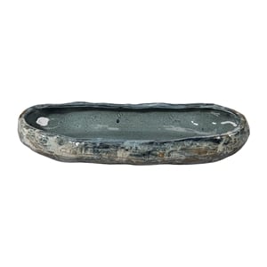 J&D Designs Co Unearthed Oval Bowl in Gray