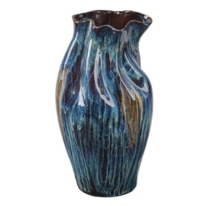 J&D Designs Co Large Whirl Vase in Blue