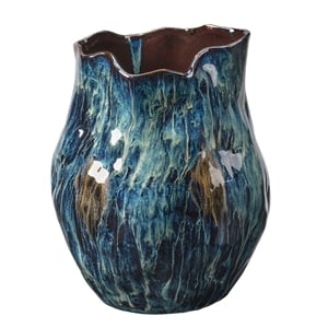 J&D Designs Co Small Whirl Vase in Blue