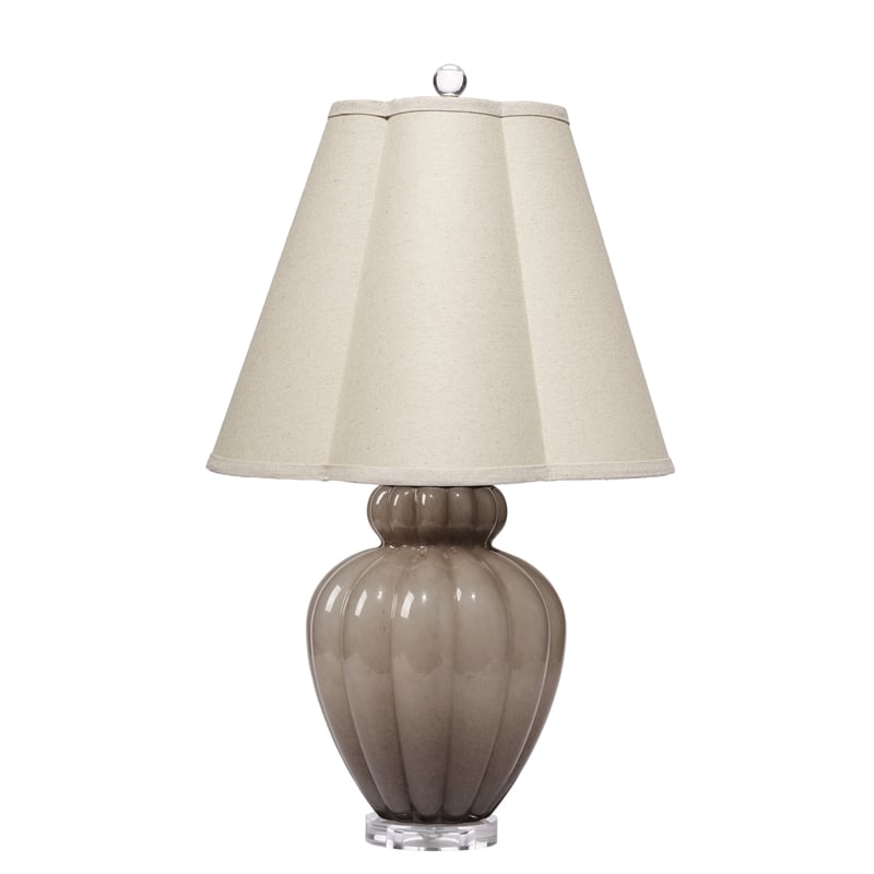 J&D Designs Co Agnes Table Lamp in Taupe Glass