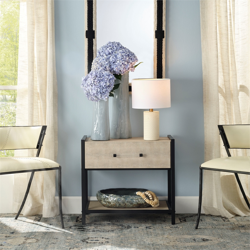 J&D Designs Cassius Side Table in Taupe