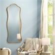 J&D Designs Aurora Floor Mirror in Antique Brass