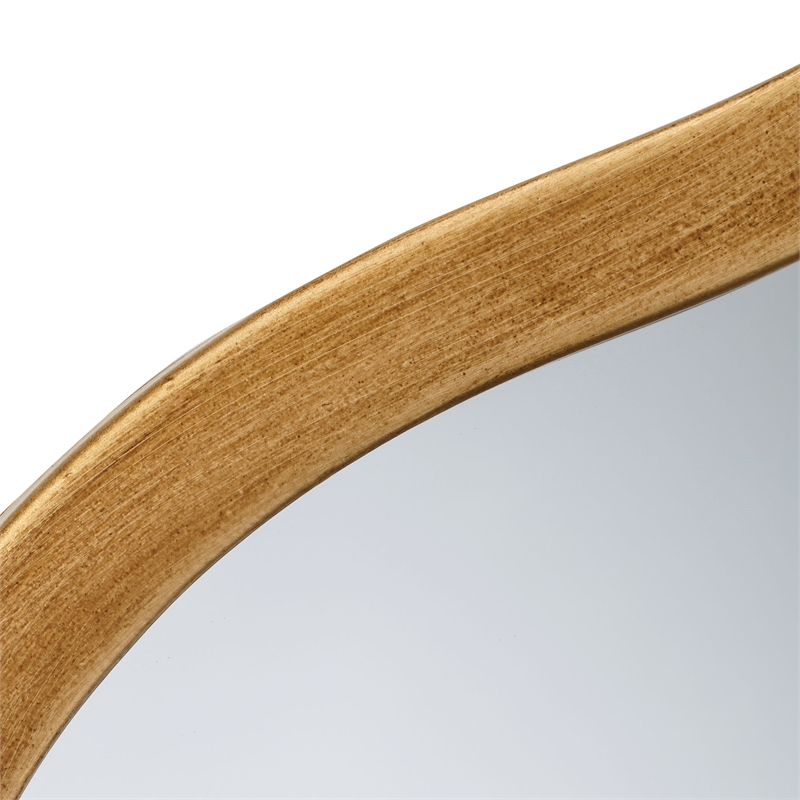 J&D Designs Aurora Floor Mirror in Antique Brass