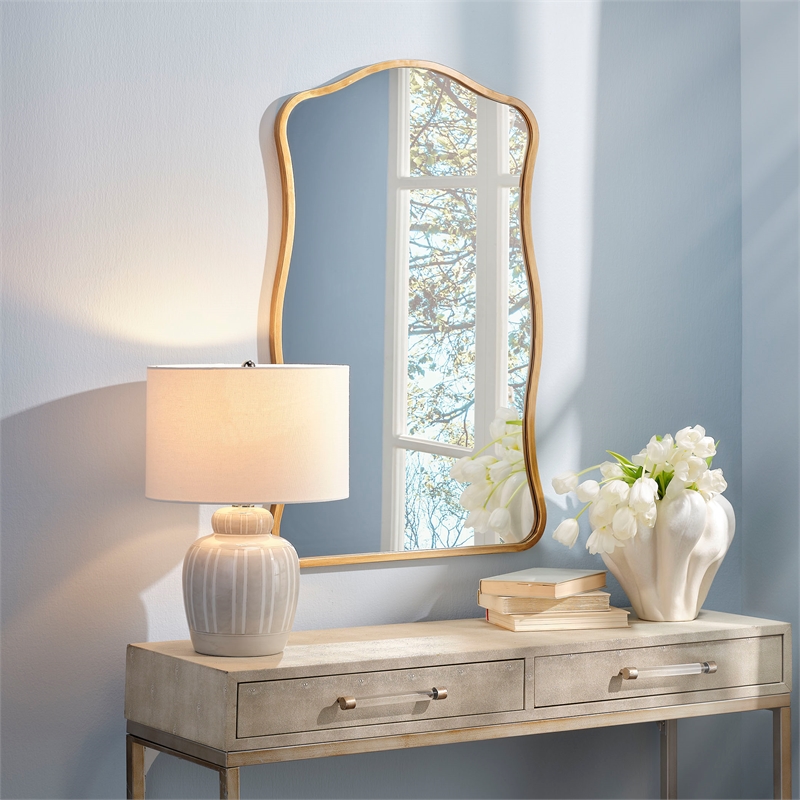 J&D Designs Aurora Wall Mirror in Antique Brass