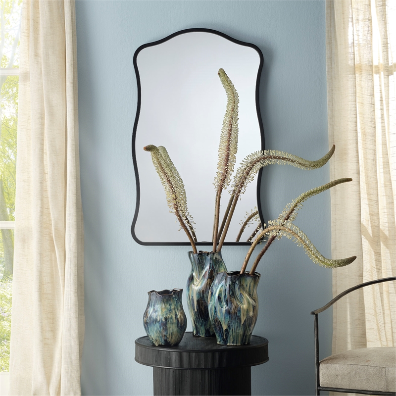 J&D Designs Aurora Wall Mirror in Black
