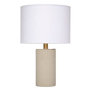 J&D Designs Roman Table Lamp in Gray Leather
