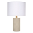 J&D Designs Roman Table Lamp in Gray Leather