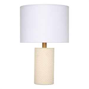 J&D Designs Roman Table Lamp in Cream Leather