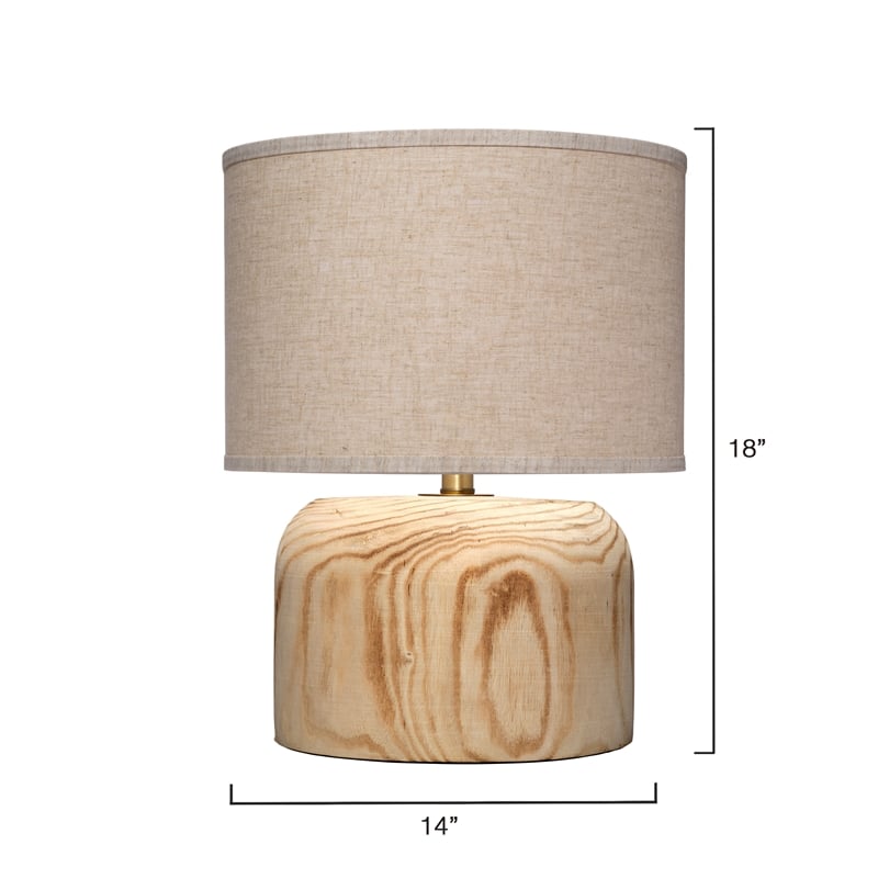 J&D Designs Timber Table Lamp in Natural