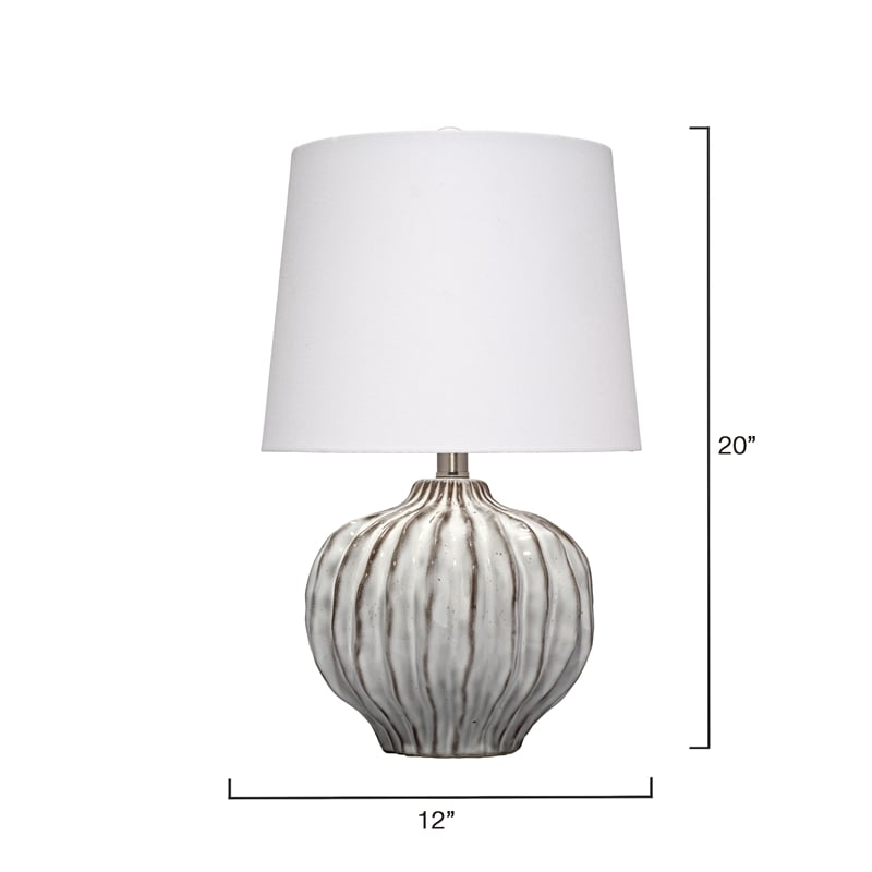 J&D Designs Reef  Ceramic Table Lamp in Gray