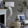 J&D Designs Co Cobra Floor Lamp in White Rice Stone