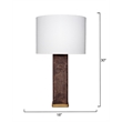 J&D Designs Co Preston Burl Wood Table Lamp in Dark Gray with Linen Shade