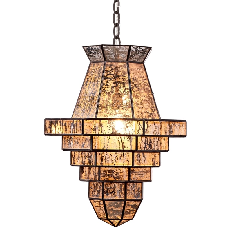 J&D Designs Co Imperial 1-Light Glass and Metal Pendant