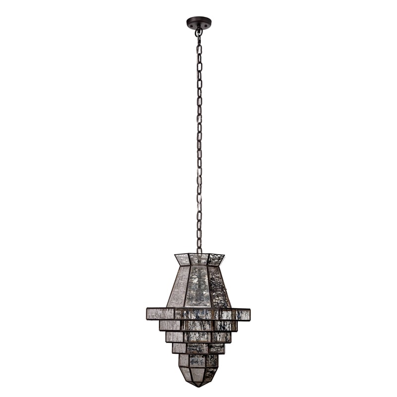J&D Designs Co Imperial 1-Light Glass and Metal Pendant