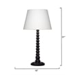 J&D Designs Revolution Wood Table Lamp in Black with Linen Shade