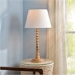 J&D Designs Revolution Wood Table Lamp in Natural with Linen Shade