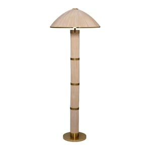 J&D Designs Co Seychelles 2-Light Rattan Floor Lamp in Natural Beige