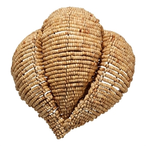 J&D Designs Co Anguilla 1-Light Wood Beaded Wall Sconce in Natural Beige