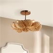 J&D Designs Co Anguilla Semi-Flush Mount in Natural Beige Wood Beads in Natural