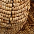 J&D Designs Co Anguilla Semi-Flush Mount in Natural Beige Wood Beads in Natural