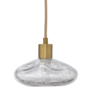 J&D Designs Co Reservoir 1-Light Blown Glass Pendant in Antique Brass