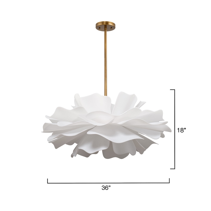 J&D Designs Co Zinnia 4-Light Acrylic Chandelier Large in White