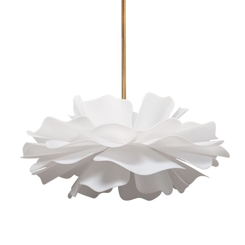 J&D Designs Co Zinnia 4-Light Acrylic Chandelier Large in White