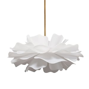 J&D Designs Co Zinnia 4-Light Acrylic Chandelier Large in White
