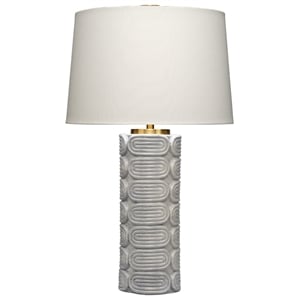 J&D Designs Co Wright Ceramic Table Lamp with Linen Shade in Blue
